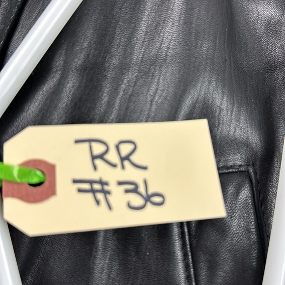 Creations Jez Black Leather Jacket with Shearling Collar & Cuffs - Picture 10 of 10